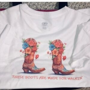 Athletic Works White T-Shirt with Coffee Co Print